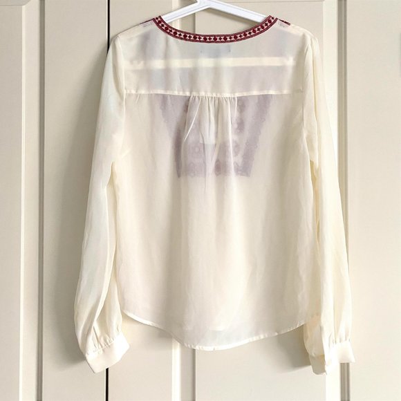 LIKE NEW Jessica Simpson Blouse, Cream and red - Picture 2 of 2